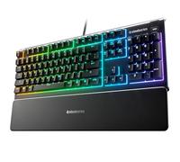 Steelseries Teclado RGB para Juegos Apex 3-10 Zonas de retroiluminación RGB - Protección contra el Agua IP32 - reposamuñecas magnéticas - UK QWERTY