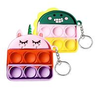 Steemjoey 2 PCS Pop Fidget It Toy para Niños Adultos, Silicona Fidget Juguete Llavero, Juguetes Sensoriales para TDAH, Alivio del Estrés Autismo