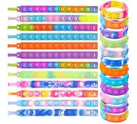 Steemjoey 24 pcs Pop Fidget It Pulsera Ajustable para Niños,Juguete de Pulsera Fidget Toy,Juguete antiestrés Juguetes Fidget para Estirar Juegos de Fiesta aliviar el estrés Pulseras niños cumpleaños