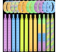 Steemjoey 24 Piezas Pop Luminous Fidget Toy Set, Juguete de Pulsera Pop Bubble Fidget, Juguete antiestrés, Juguetes Fidget para Estirar Juegos de Fiesta aliviar el estrés