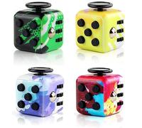 Steemjoey 4PCS Cubo Antiestres Niños Adultos, Cubo Anti-estrees con 6 módulos relajantes, Fidget Toy para Adultos, Niños y Jóvenes para el Aprendizaje y el Trabajo