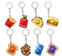 Steemjoey 8 Piezas Pop Fidget It Toy, Silicona Fidget Juguete Llavero, Mini Snack Juguetes Silicona, Juguetes para Aliviar Estrés Niños Autistas, Ayudar Adultos Aliviar Ansiedad