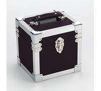 Steepletone - Estuche de almacenamiento y transporte modelo SRB07CD estilo retro para CD y discos de vinilo de 17,78 cm (7 pulgadas), negro