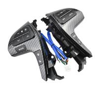 Steering Wheel Control Switch Botón de control de audio para volante de coche, apto para Toyota Highlander ASU40 2009-2015 84250-0E220 84250-0E120 84250-0K020 (interruptor de fibra de carbono)