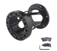 Steering Wheel Hub Spacer - 4 Inch Aluminum Extension | Black Column Adapter, 101mm Heightening Pad for Car Racing and Improved Driving Position Includes 12 Mounting Screws and Hex Wrench