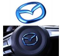 Steering Wheel Logo Sticker para Mazda Speed MS 3 5 6 Axela Atenza CX-3 CX-4 CX-5 CX-8 CX-7, Pegatina con Emblema Central para Volante de Coche Emblema Escudo 3D Logo Adhesivo,Blue