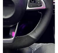 Steering Wheel Protector Car Steering Wheel Cover Hand Sewing Anti-Slip Black Suede Leather Car Accessories Steering Wheel Covers(Red Thread)(Gray Thread)