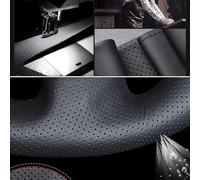 Steering Wheel Protector Hand Sewing Braid Car Steering Wheel Cover Nappe Leather Steering Wheel Covers(White Thread)(Gray Thread)