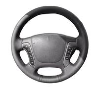 Steering Wheel Protector Hand Sewing Steering Wheel Cover Trim Perforated Leather Cover Steering Wheel Covers(White Thread)(Blue Thread)