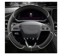 Steering Wheel Protege Para Asiento Para Leon MK1 MK2 MK3 MK4 1999~2020 1M 1P 5F KL1 KL8 5F FR Protector Cuero PU Para Volante Coche Fundas Volante Coche(O shape White)