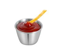 Steeviuzj Vasos para salsas de acero inoxidable, 500 unidades, 70 ml, apilables, aptos para lavavajillas, acero inoxidable 304, 6 x 4 cm, para gastronomía y hogar