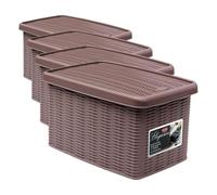 Stefanplast 2075886 Elegancia Caja de Almacenamiento de la Paloma Gris de plástico de 19 x 29 x 16 cm (Paquete de 4)