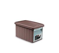 Stefanplast 2075891 Elegancia Caja de Almacenamiento con Puerta Antes de Paloma Gris de plástico de 19 x 29 x 16 cm
