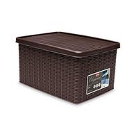 Stefanplast 2075897 Elegancia Mocha Plastic Storage Box 29 x 39 x 21 cm