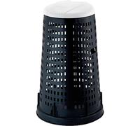 Stefanplast Bidone Trespolo Diámetro 58 cm, Altura 90 cm, 100 litros cuerpo negro con tapa blanca