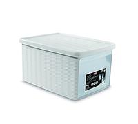 Stefanplast Caja diseño con Caja de plástico, plástico, Blanco, 39x29x21 cm