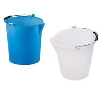 Stefanplast - Cubo Industrial de Polietileno con Boquilla, plástico, Neutral/Azul pálido., 9 Litre