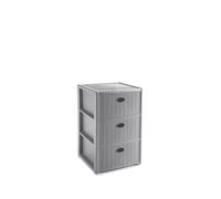Stefanplast Elegance Cajonera Rattan, 3 cajones, gris, 39 x 37 x 60 cm