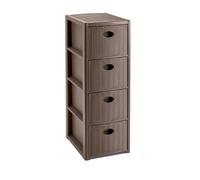 Stefanplast Elegance - Cajonera Slim para ahorrar espacio, 4 cajones, polipropileno, color gris, 40x30x80 cm