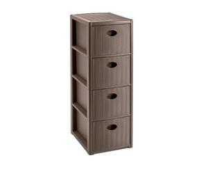 Stefanplast Elegance - Cajonera Slim para ahorrar espacio, 4 cajones, polipropileno, color gris, 40x30x80 cm