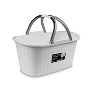 Stefanplast Elegance Cesta de plástico, Bianco, 38x58x28 cm