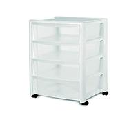 Stefanplast "Libera Alta Unidad de Almacenamiento de 4 cajones, Color Blanco, 40 x 40 x 80 cm