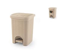 Stefanplast Pattumiera Elegance Rattan 6 L 21x21x28 h Cipria