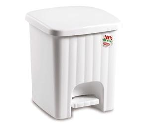Stefanplast Pedalina Cuadrado Cubo de la Basura, Color Blanco, 4,5 L