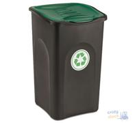 Papelera Plástico Negro/Verde 50L