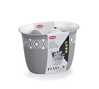 Stefanplast Tosca - Escurridor de cubiertos gris fabricado en Italia, 19 x 13 x 14 cm
