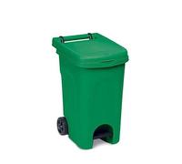 Stefanplast Urban Eco - Cubo de basura con pedal de 60 l, color verde | Cubo de basura para exterior
