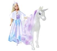 Steffi Love Fantasy Unicorn, muñeca de Princesa con Unicornio, Luces mágicas, muñeca Totalmente articulada, 29 cm, a Partir de 3 años