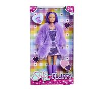 Steffi Love Fluffy, muñeca con Vestido de cinturón con Chaqueta de Piel y Accesorios de Moda, muñeca de 29 cm, a Partir de 3 años