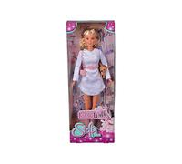 STEFFI LOVE Simba 105733508 Chic Walk, muñeca con un Vestido de Moda, con Pendientes, cinturón, Bolso y su Perro, muñeca de Juego de 29 cm, para niños a Partir de 3 años