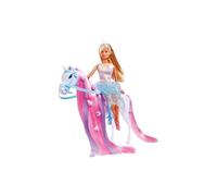 Steffi Love Simba 105733519 - Muñeca de Princesa de equitación con Caballo, Totalmente móvil, con Cepillo, Pinza para el Pelo y Dos hebras, 29 cm, Adecuada para niños a Partir de 3 años