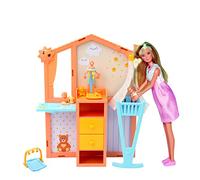 STEFFI LOVE Simba 105733590002 Baby Surprise - Altavoz - Muñeca maniquí de 29 cm - Vientre extraíble - Bebé 5 cm - Dormitorio + Accesorios