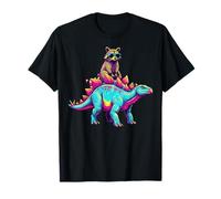 Stegosaurus Raccoon Dinosaur Chaos Camiseta