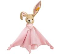 Steiff Peluche Mantita Conejito Hoppel, Peluche Dulce, para niños y niñas, bebés a Partir de 0 Meses, Juguete 28 cm, Rosa, 237546