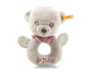 Steiff 241611 Hello Baby Lea oso Agarrador con sonajero en caja de regalo, Multicolor