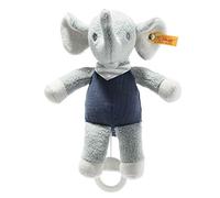 Steiff 242410 GOTS Eliot - Caja de música de elefante - 22 cm - Animal de peluche para bebés - Azul claro/gris (242410), azul 124 g