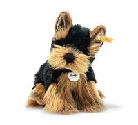 Steiff 76923 - Perro de Peluche Original de Herkules Yorkshire Terrier, Aprox. 24 cm, diseño de botón en la Oreja, Color marrón y Negro