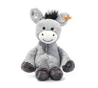 Steiff Peluche Burrito Dinkie, peluche encantador con ojos de plástico, peques, niños y niñas, amigos de peluche suave, peluche 30 cm, gris claro, 073748