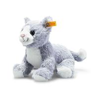 Steiff Cassie - Gato de Peluche (26 cm), Color Azul y Blanco
