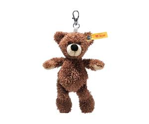 Steiff Colgante Fynn de oso de peluche, color marrón oscuro, 12 cm, llavero con llavero