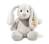 Steiff Hoppie 080470 - Conejo de Peluche con Orejas para Dormir - Soft Cuddly Friends - Peluche para niños - Lavable - Gris Claro (080470)