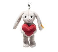 Steiff Hoppie Conejo con Colgante de corazón de 15 cm, Conejo de Peluche con Orejas caídas, Suave Cuddly Friends, Llavero de Peluche de Peluche, Amuleto de la Suerte, Lavable a máquina