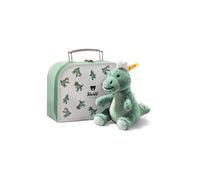 Steiff Joshi Baby T-Rex 16 cm Verde Azul en maletín, Soft Cuddly Friends, Dinosaurio de Peluche para Jugar y abrazar, de Peluche Suave, Lavable a máquina