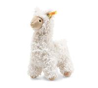 Steiff Original Lama Soft Cuddly Friends Leandro, Aprox. 14 cm, Marca Botón im Ohr, Amigo de Peluche para bebés Desde el Nacimiento, Color Beige (69444)