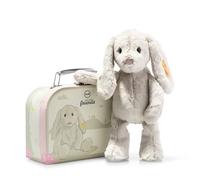 Steiff Peluche Conejito Hoppie con Maleta, Peluche Adorable con Ojos de plástico, para niños y niñas, Friends, Peluche 26 cm, Gris Claro, 080968