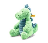 Steiff Peluche de estegosaurio Verde petróleo de 28 cm, Peluche de Dinosaurio, Suave Cuddly Friends, Marca de Peluche con botón en la Oreja, para bebés Desde el Nacimiento